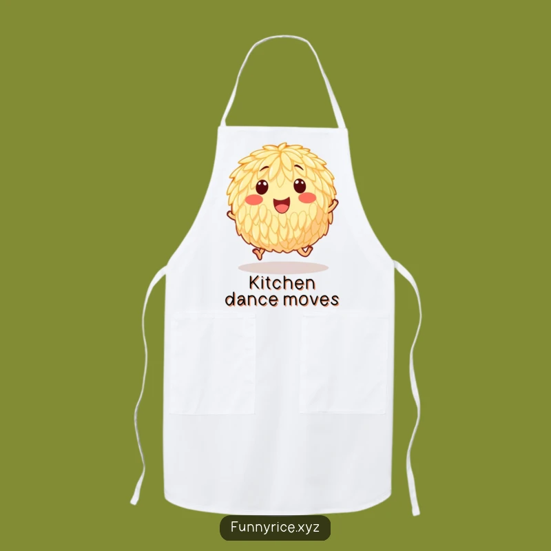Funny Hopping Rice Apron: Cook with Energy, Unique Humorous Kitchen Gift