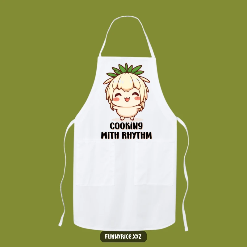 Funny Rice Head Bob Apron: Comical Chef Character, Perfect Funny Gift