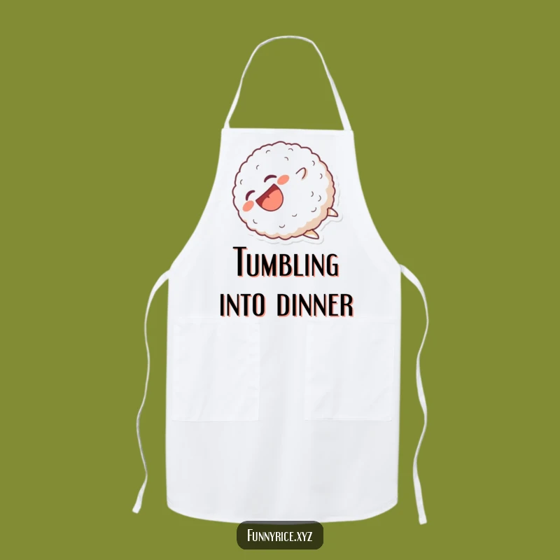 Funny Laughing Rice Ball Apron - Cook, Laugh, and Tumble Through Your Day