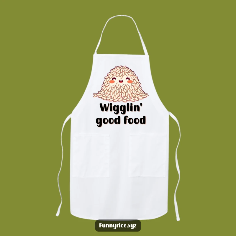 Funny Happy Rice Grains Wiggle Apron - Cook with Rhythm and Smiles