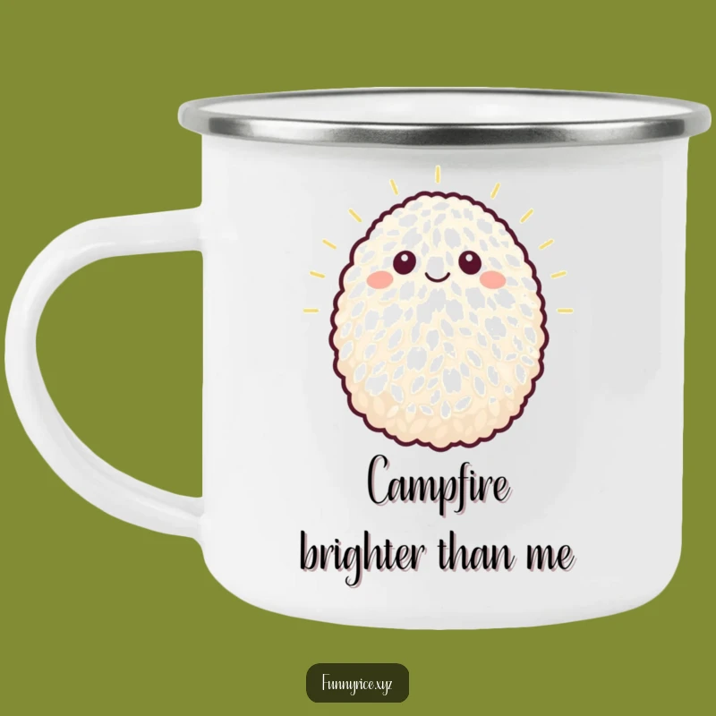 Funny Bright Rice Grain Camping Mug: Your Cheerful Campfire Companion