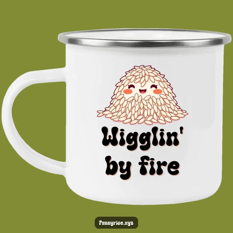 Funny Happy Rice Grains Wiggle Camping Mug - Adventure Fueled by Fun Vibes