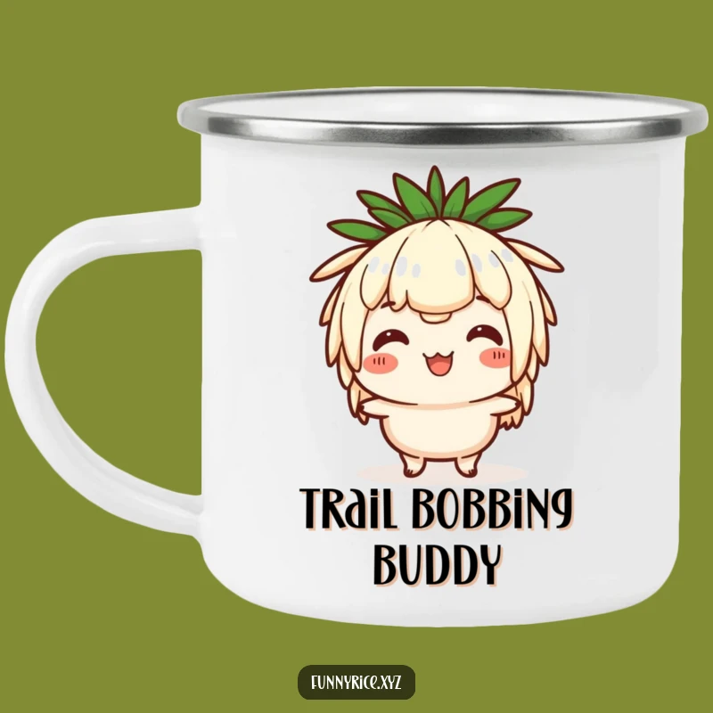 Funny Rice Head Bob Camping Mug: Comical Character Adventure Mug, Funny Gift
