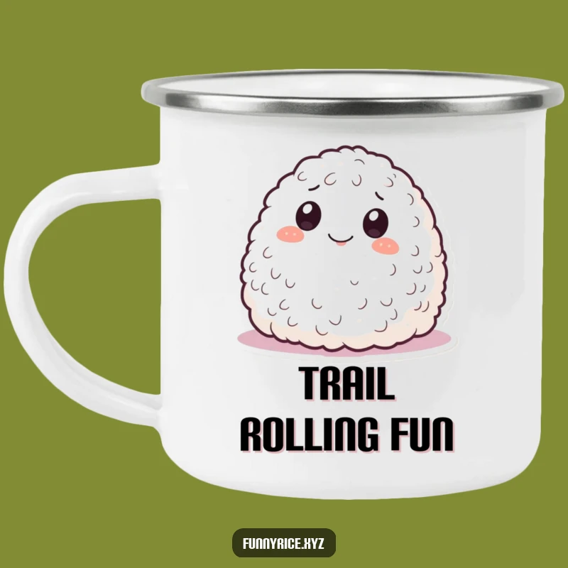 Funny Rolling Rice Camping Mug: Playful Sips, Humorous Outdoor Gift