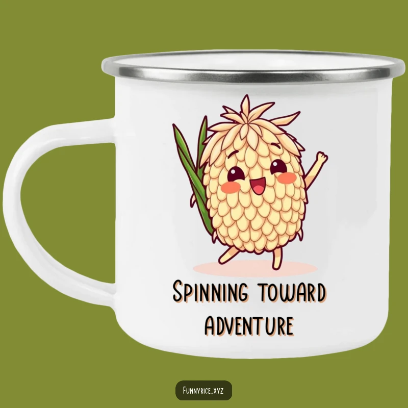 Funny Delighted Rice Grain Spin Camping Mug - Adventure Fueled by Joy