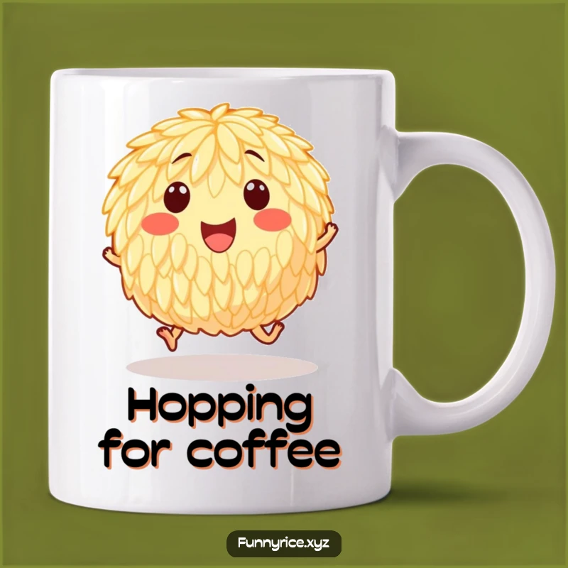 Funny Hopping Rice Mug: Joyful Energy, Perfect Humorous Gift for Happy Souls