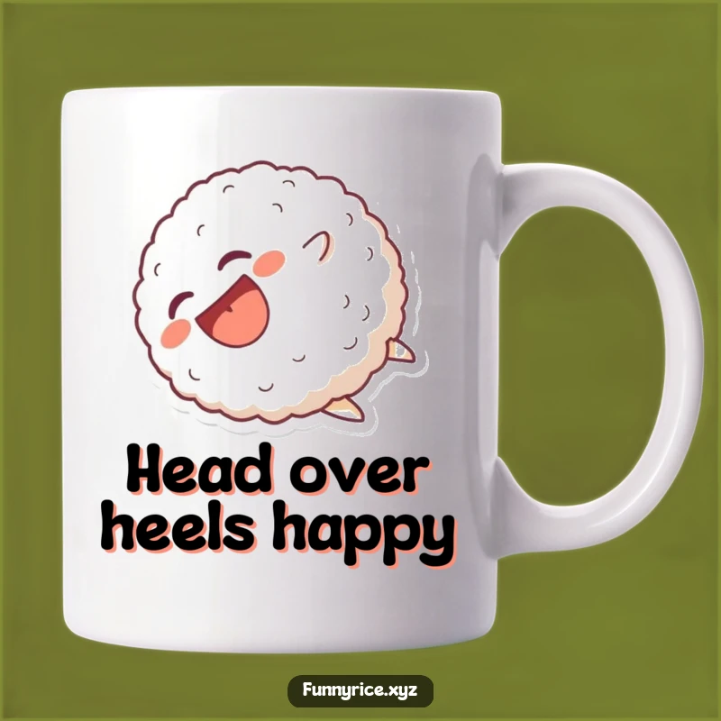 Funny Laughing Rice Ball Tumbling Mug - Hilarious Gift for Foodie Fun