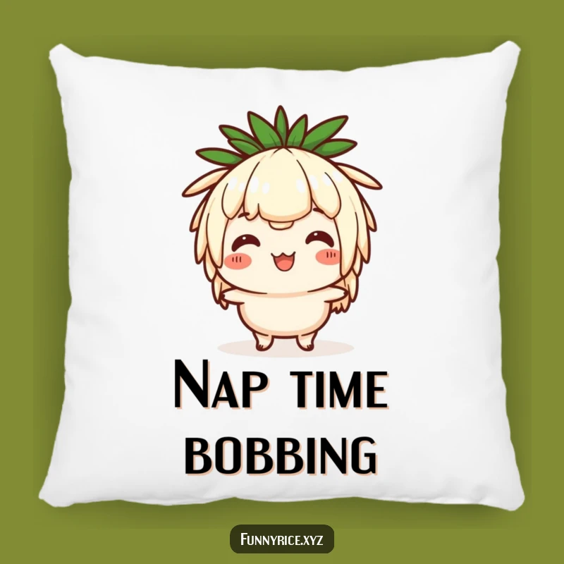 Funny Rice Bob Pillow: Comical Character Comfort, Adorable Funny Gift