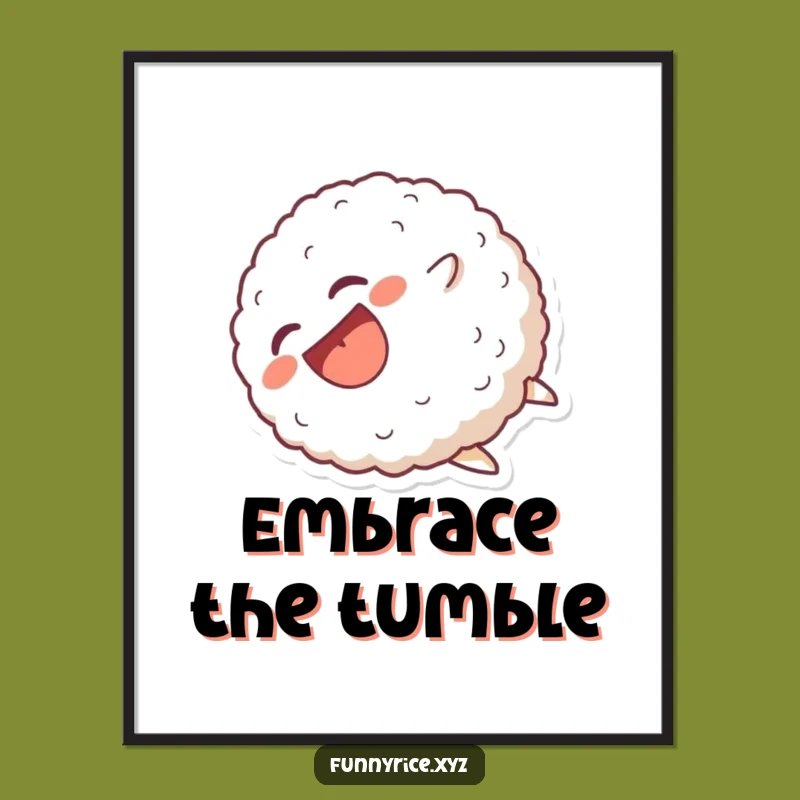 Funny Laughing Rice Ball Tumbling Digital Print - Instant Wall Cheer