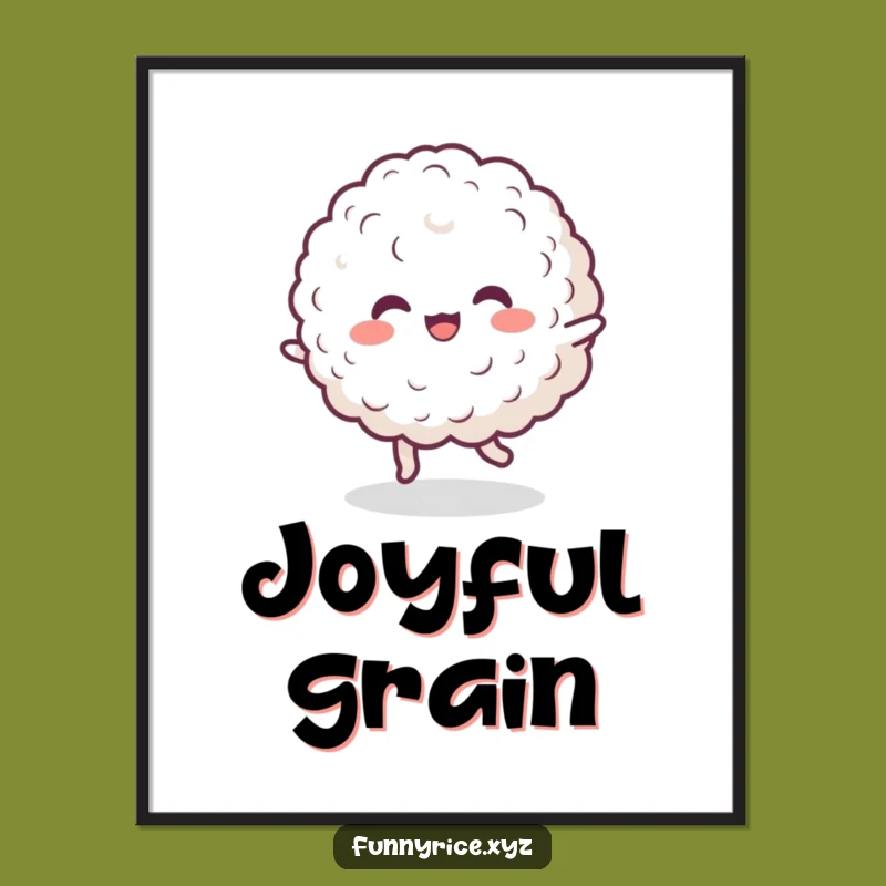 Funny Dancing Rice Art Print: Instant Joyful Decor, Unique Humorous Gift
