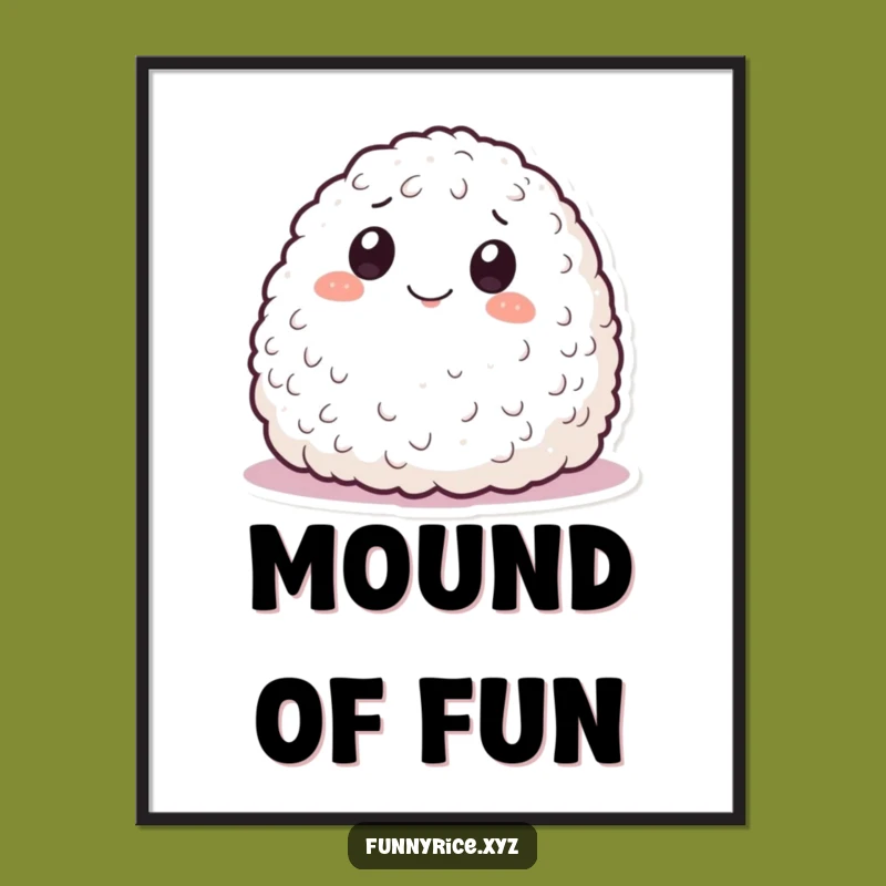 Funny Rolling Rice Art Print: Instant Playful Decor, Unique Humorous Gift