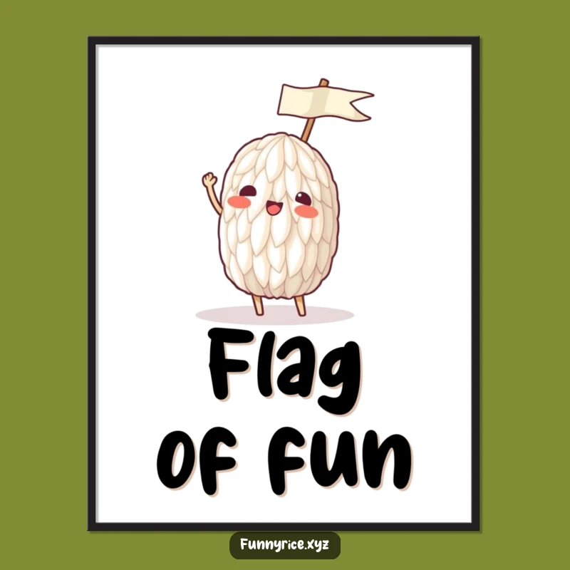 Funny Waving Rice Digital Art: Printable Celebration