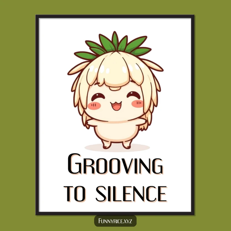 Funny Rice Head Bob Digital Art: Comical Character Download, Quirky Funny Gift