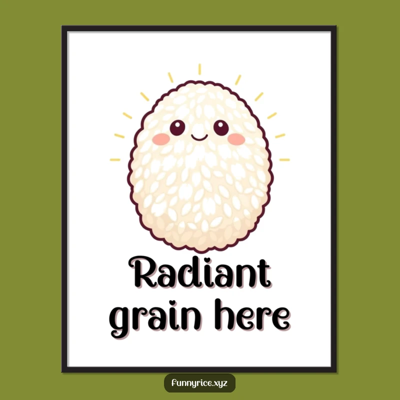 Funny Bright Rice Grain Digital Art: Printable Humor for Your Space