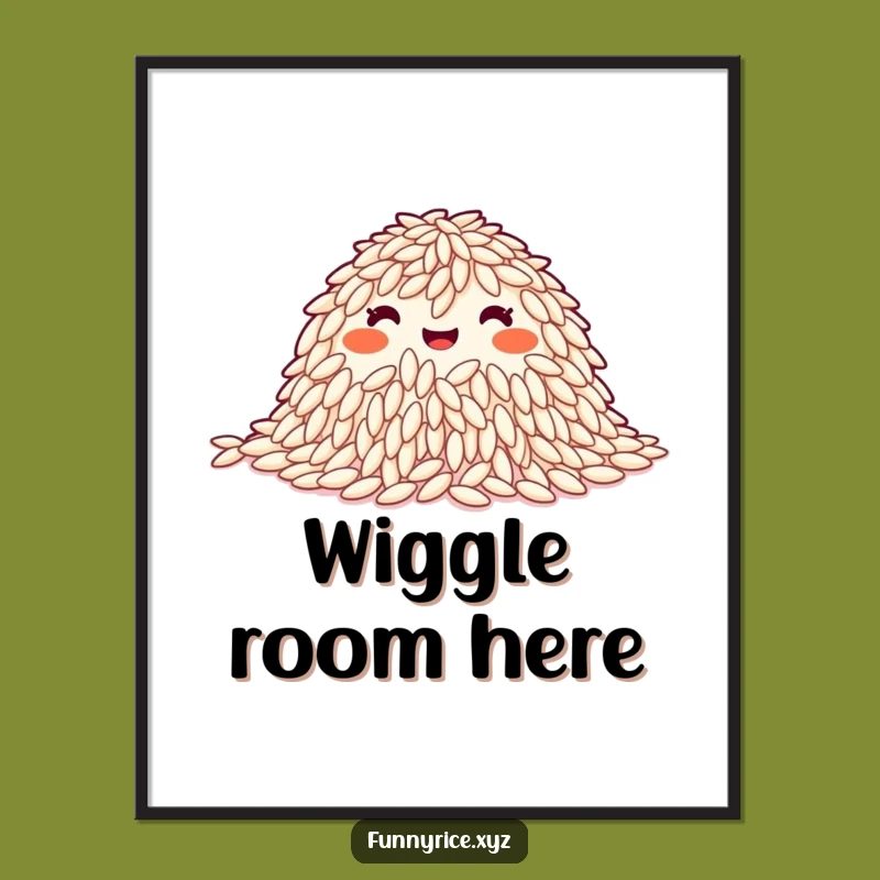 Funny Happy Rice Grains Wiggle Digital Print - Instant Joyful Decor