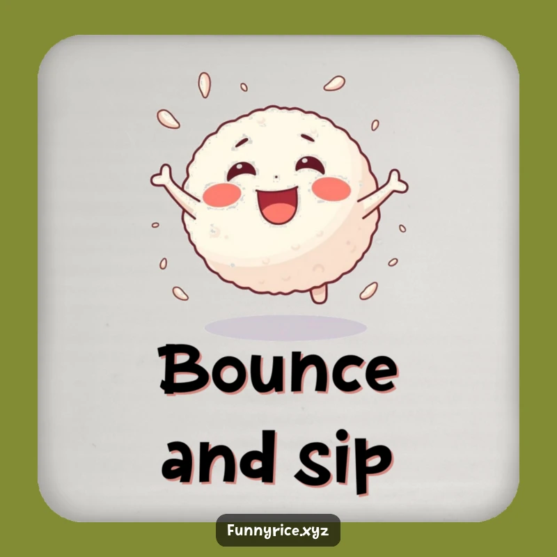 Funny Bouncing Rice Ball Coaster: Add Energetic Flair