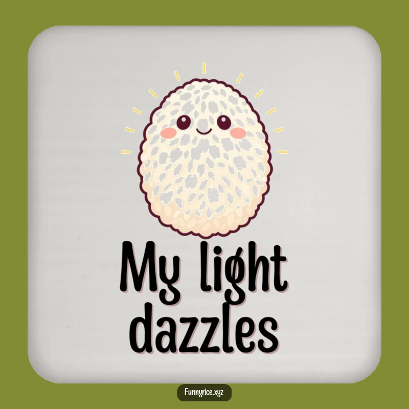 Funny Bright Rice Grain Coaster: Protect Surfaces with Humor