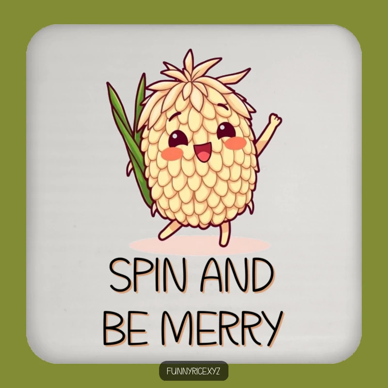 Funny Playful Spin Rice Grain Coaster - Protect Surfaces with a Swirl