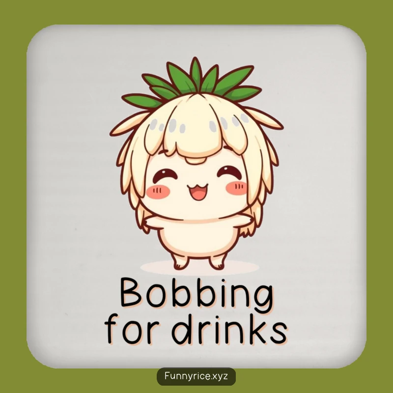 Funny Rice Bob Coaster: Comical Character Table Protector, Perfect Funny Gift