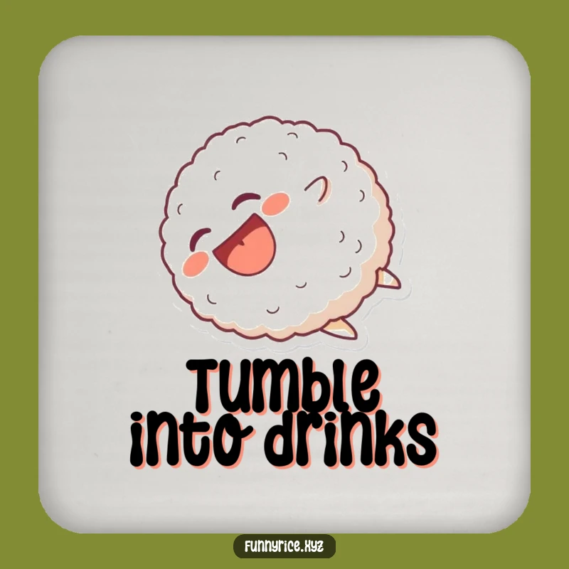 Funny Tumbling Rice Ball Coaster - Protect Surfaces with a Smile