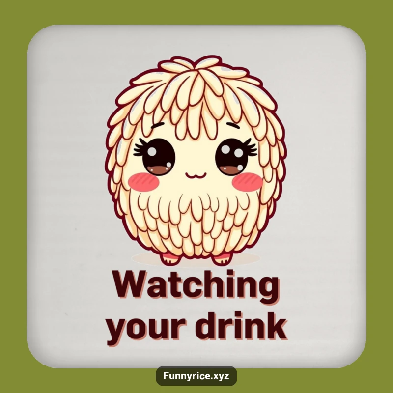 Funny Wide-Eyed Rice Coaster: Add Innocent Charm