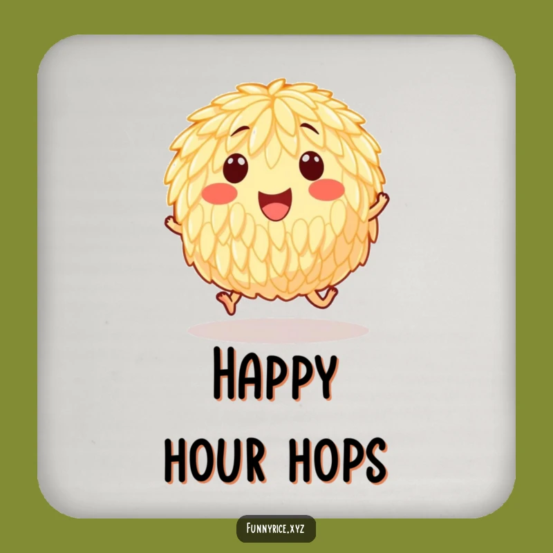 Funny Hopping Rice Coasters: Protect Surfaces with Pep, Humorous Gift