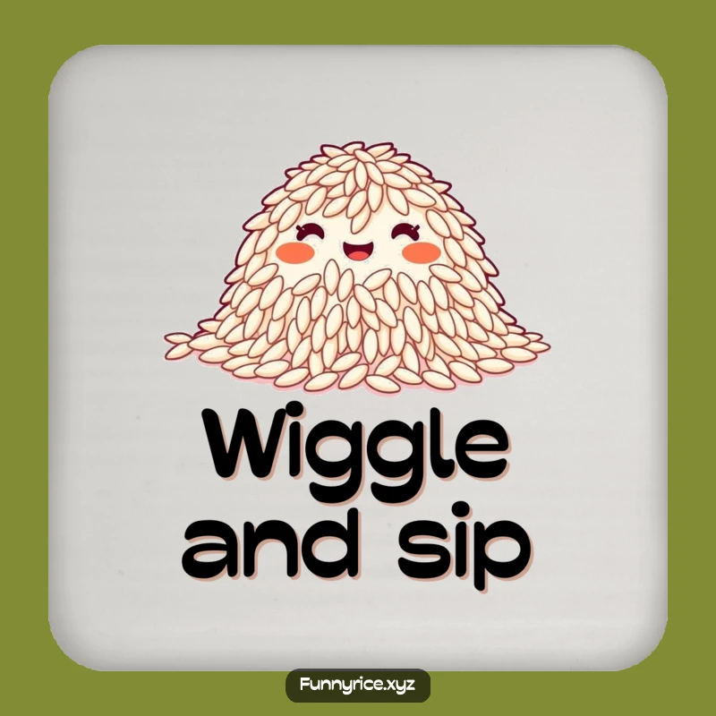 Funny Synchronized Wiggle Rice Grains Coaster - Protect Surfaces with Rhythm