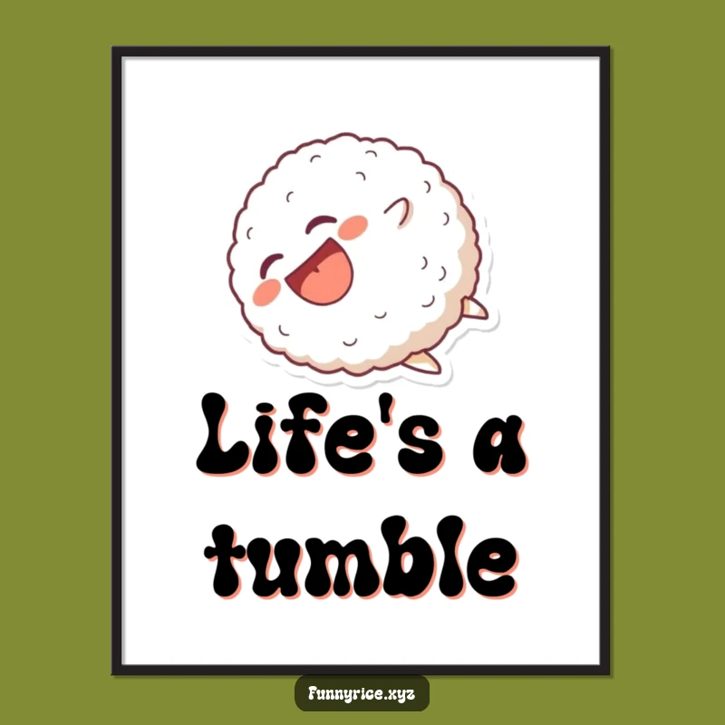 Funny Laughing Rice Ball Tumbling Poster - Bring Motion and Mirth to Walls