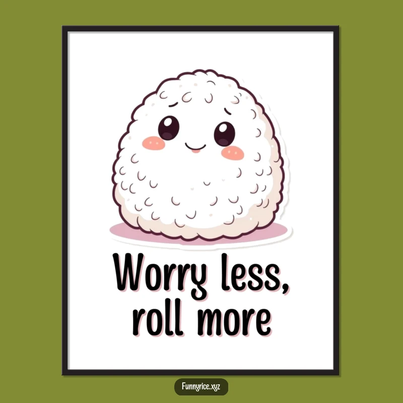 Funny Rolling Rice Poster: Whimsical Wall Art, Perfect Humorous Gift