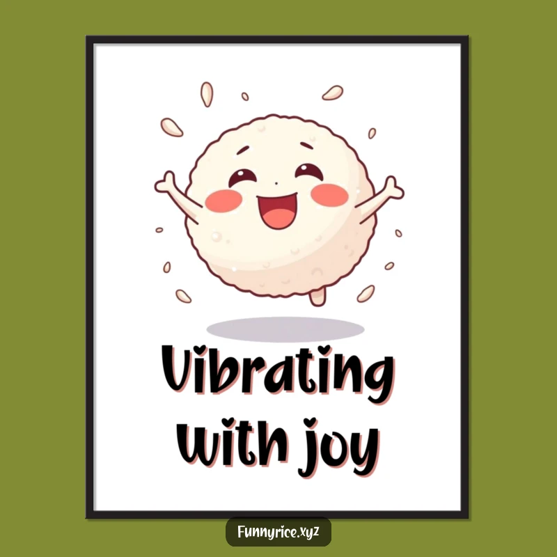 Funny Bouncing Rice Ball Poster: Add Energetic Art