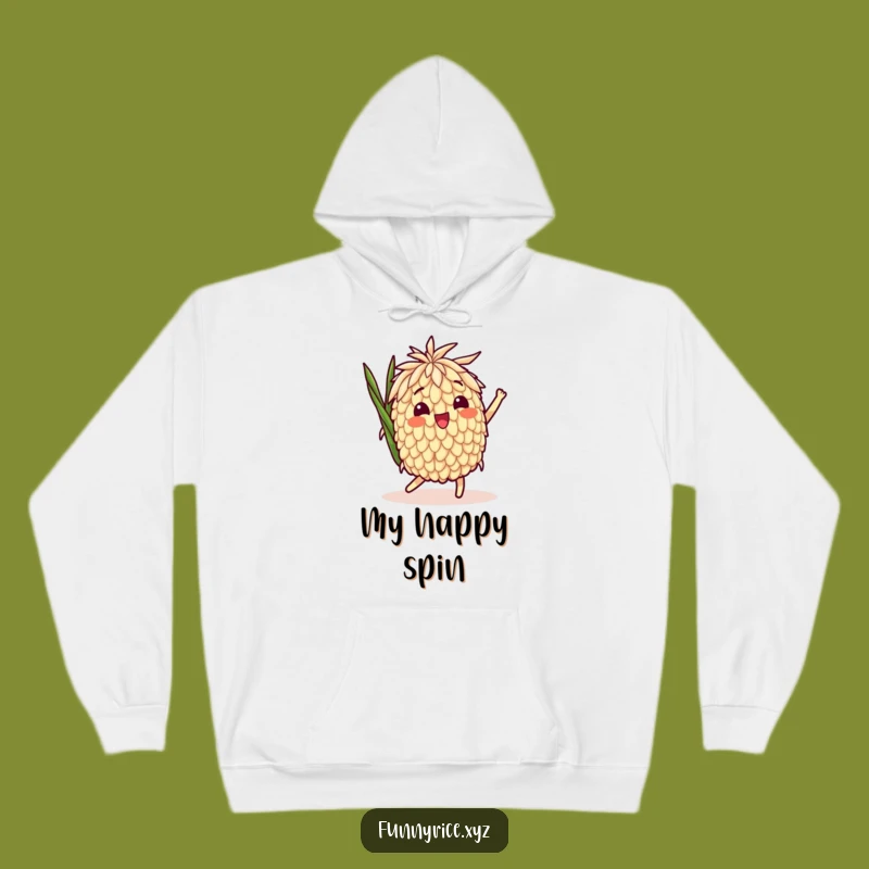 Funny Delighted Rice Grain Spin Hoodie - Cozy Comfort with a Playful Flair
