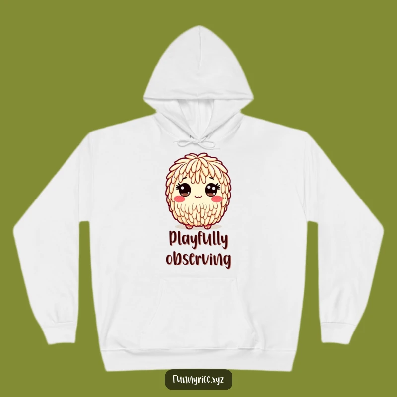 Funny Wide-Eyed Rice Hoodie: Cozy Up with Sweetness