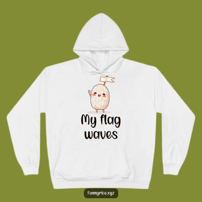 Funny Waving Rice Hoodie: Cozy Up with Celebration