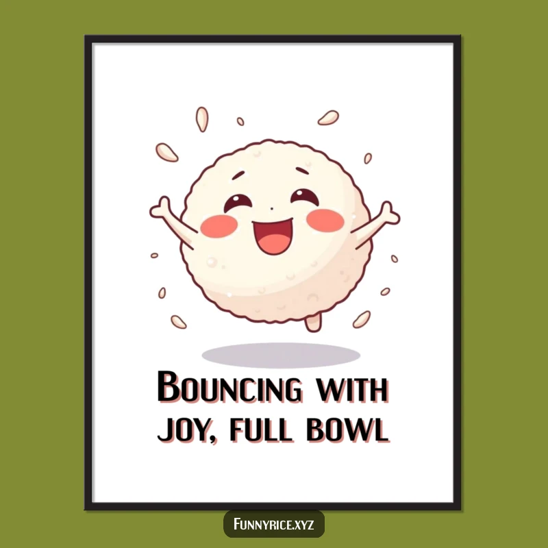 Funny Free Printable Wall Art: Bouncing Rice Ball, Hilarious Downloadable Decor