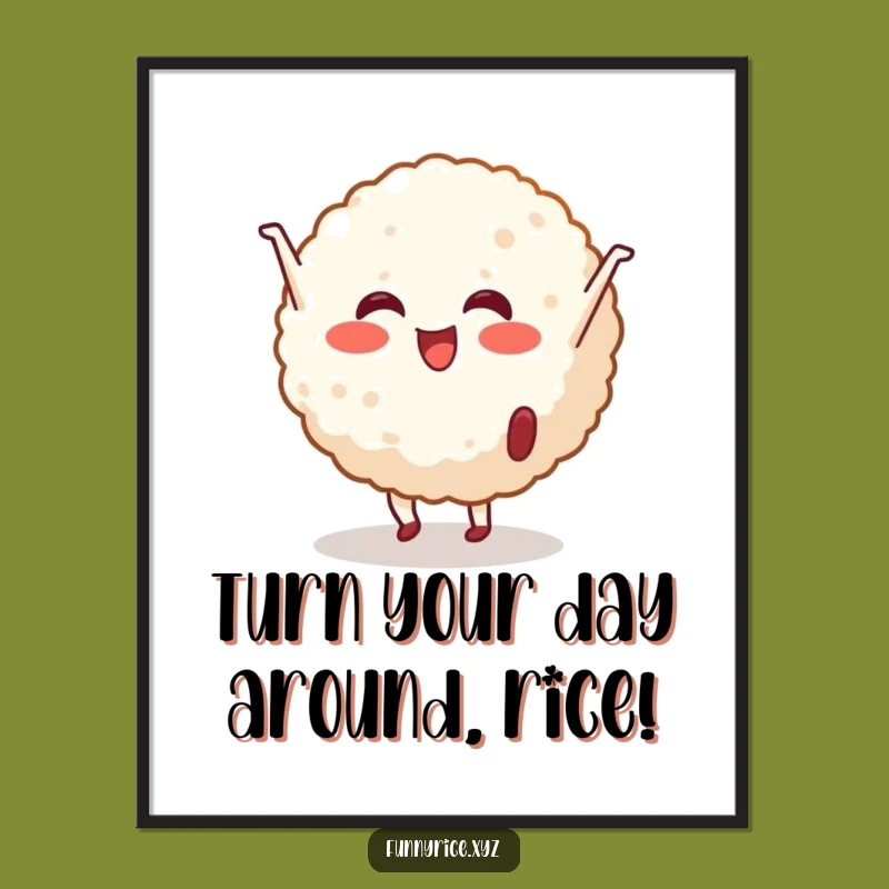 Funny Free Printable Wall Art: Cheerful Rice Ball Cartwheel Decor
