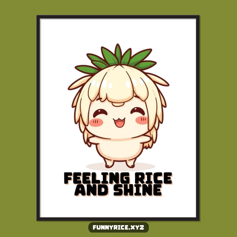 Funny Free Printable Wall Art: Rice Character Head Bob Dance Downloadable Decor