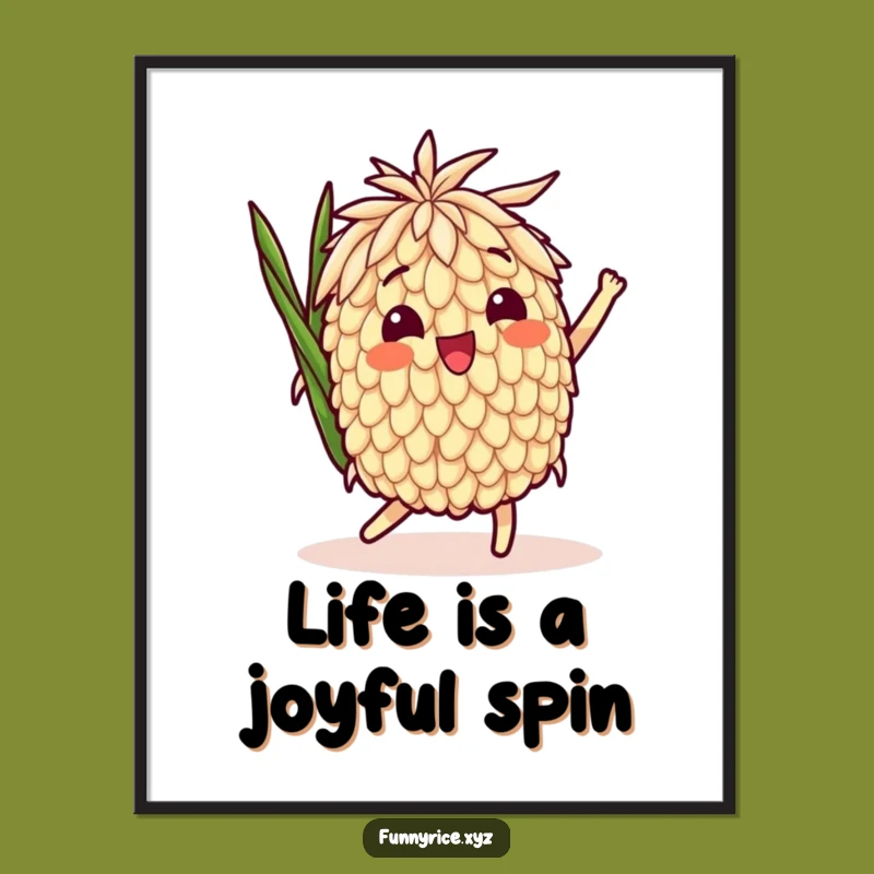 Funny Free Printable Wall Art: Delighted Rice Spin Downloadable Decor