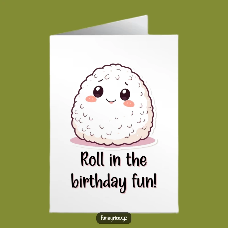 Free Printable Birthday Card: Rolling Rice Fun for a Playful Celebration