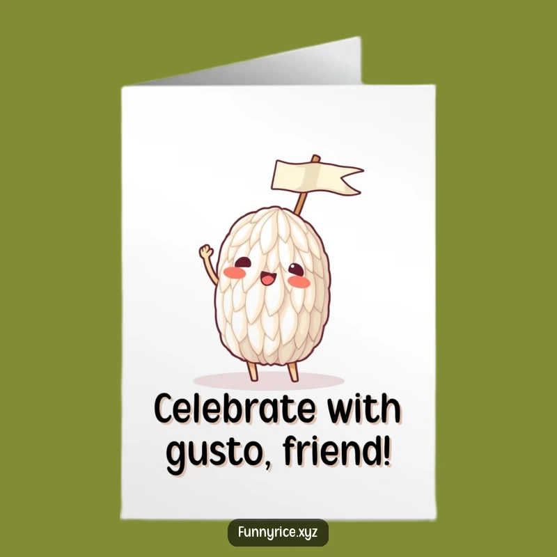 Free Printable Birthday Card: Waving Rice Grain, Your Funny Downloadable Gift