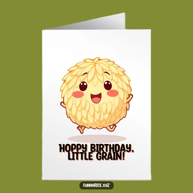 Free Printable Birthday Card: Hopping Rice Joy for a Bouncing Celebration