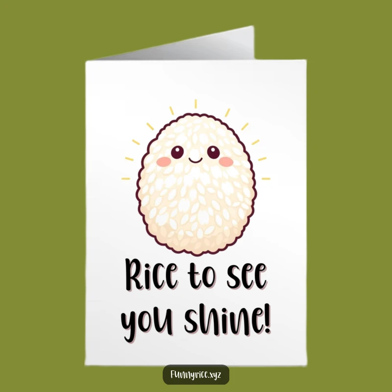 Free Printable Birthday Card: Funny Smiling Rice Grain, Your Hilarious Downloadable Gift