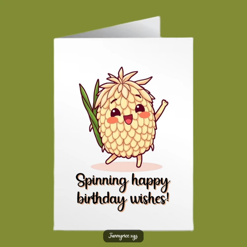 Free Printable Birthday Card: Delighted Rice Spin Funny Downloadable Gift