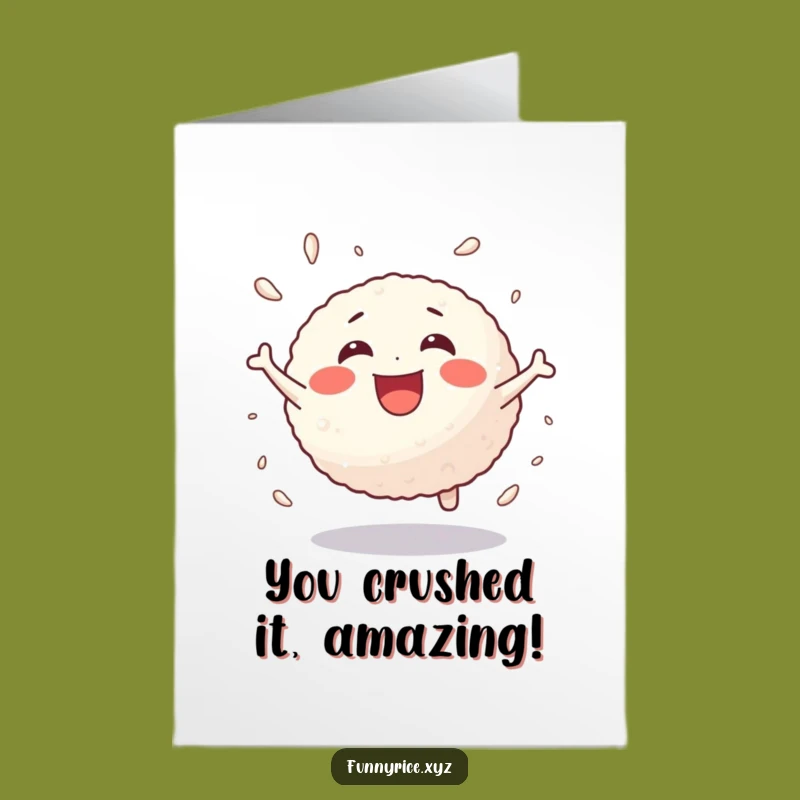 Free Printable Congrats Card: Bouncing Rice Ball, Your Funny Downloadable Gift