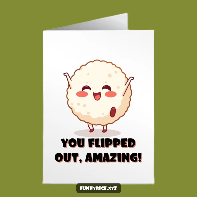 Free Printable Congrats Card: Cheerful Rice Ball Cartwheel for Success