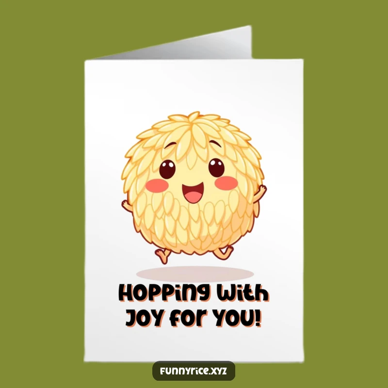 Free Printable Congrats Card: Hopping Rice Celebration for Your Success
