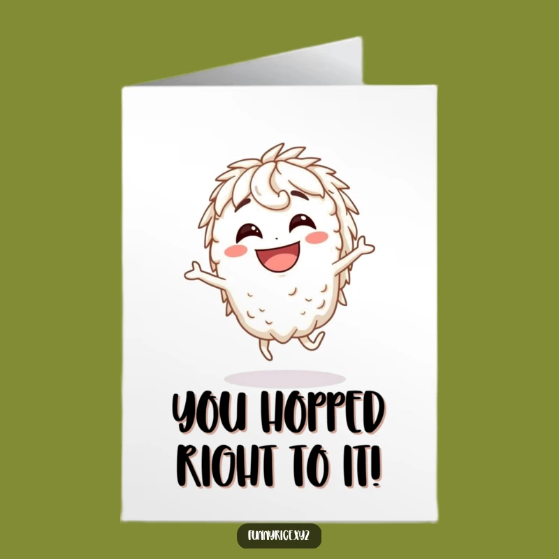 Free Printable Congrats Card: Hilarious Rice Hop for Your Big Win Downloadable