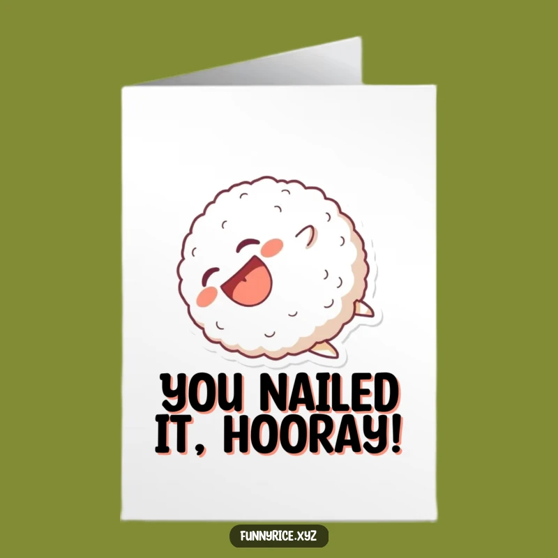 Free Printable Congrats Card: Laughing Rice Ball Tumble for Your Big Win