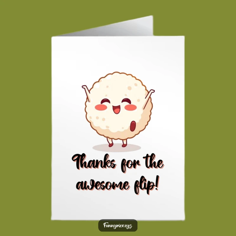 Free Printable Thank You Card: Cheerful Rice Ball Cartwheel