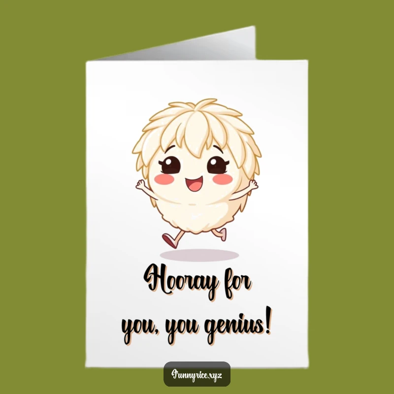 Free Printable Thank You Card: Hopping Rice Character, Your Funny Downloadable Gift