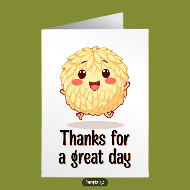 Free Printable Thank You Card: Hopping Rice Gratitude for Your Kindness